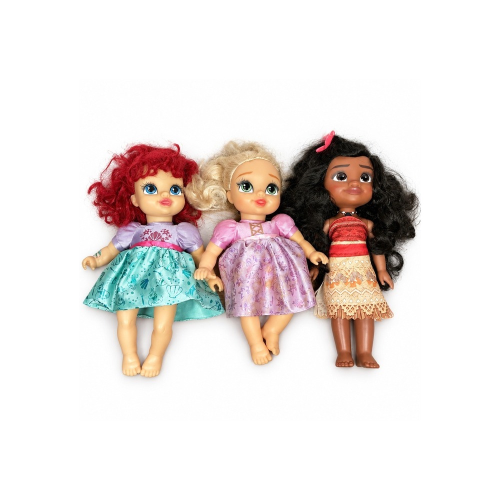 Disney Princess Bundle Lot of 3: Moana + Ariel + Rapunzel